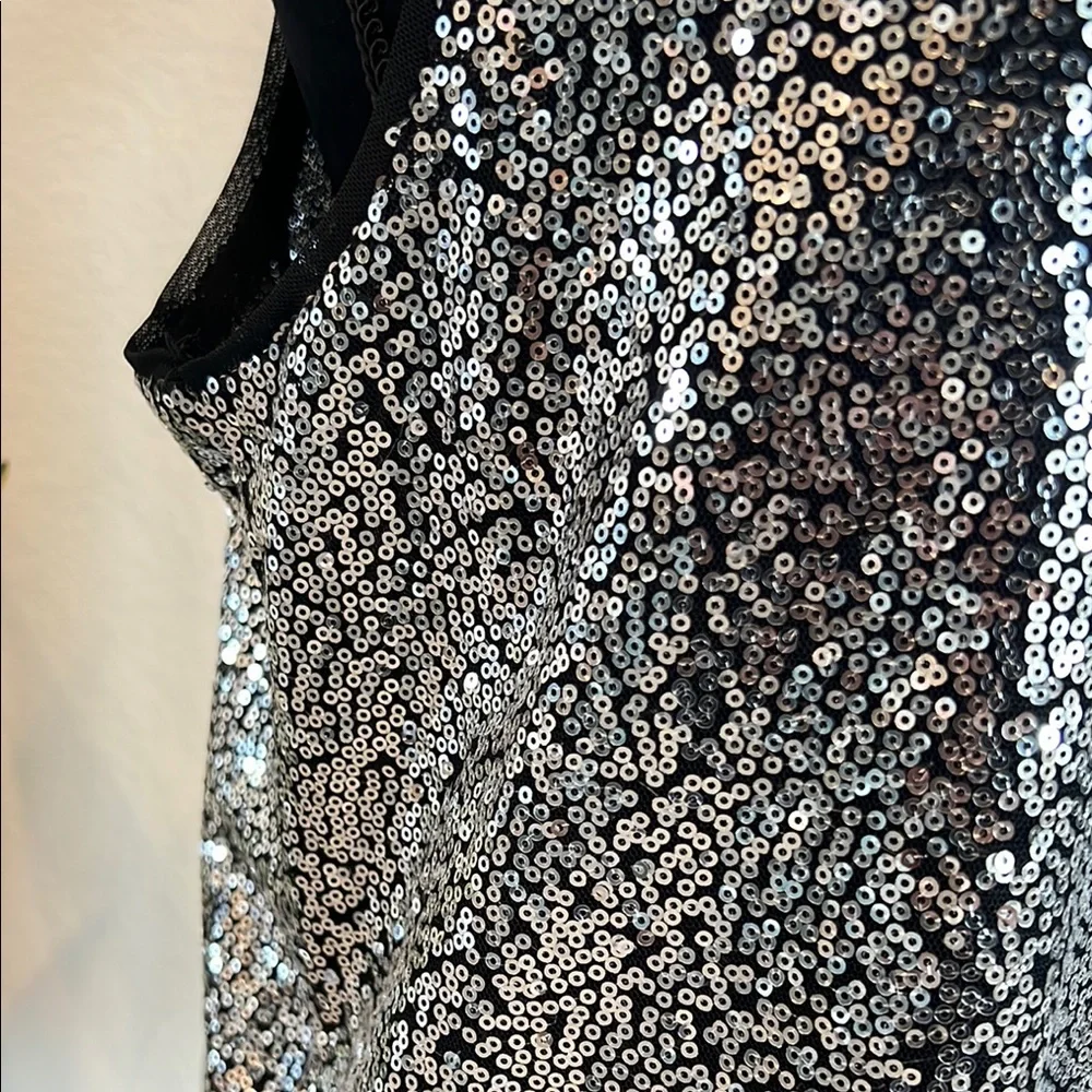 Silver Sequin Sleeveless Tank - Picture 3 of 7